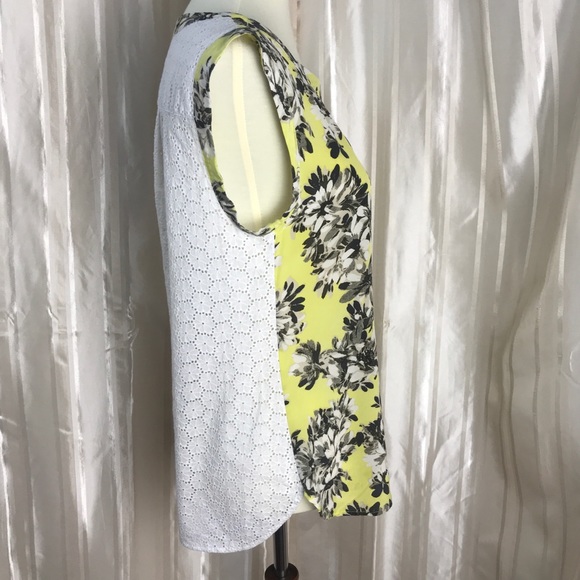 J.Crew Sleeveless drapey top in photo floraleyelet - Picture 3 of 8